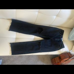 Black Abercrombie jeans. Ankle straight ultra high rise short.